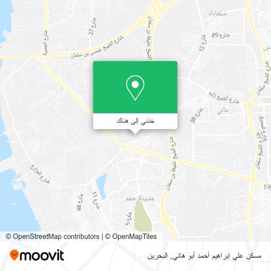 خريطة مسكن علي إبراهيم أحمد أبو هاني