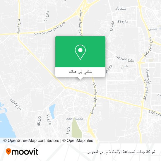خريطة شركة جنات لصناعة الأثاث ذ.م. م