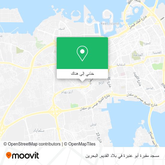 خريطة مسجد مقبرة أبو عنبرة في بلاد القديم