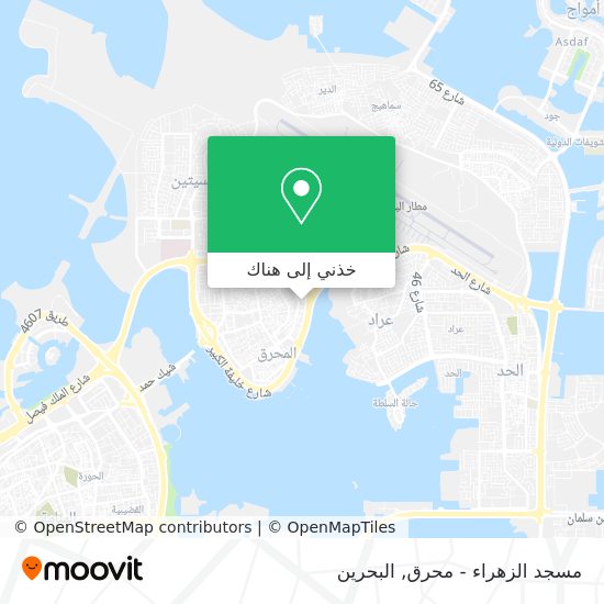 خريطة مسجد الزهراء - محرق