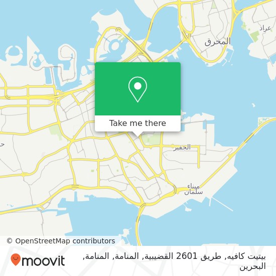 خريطة بيتيت كافيه, طريق 2601 القضيبية, المنامة, المنامة