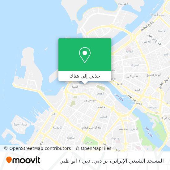 خريطة المسجد الشيعي الإيراني، بر دبي