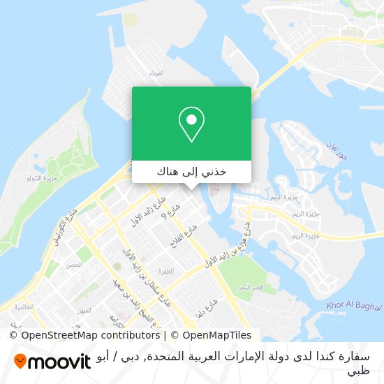 خريطة سفارة كندا لدى دولة الإمارات العربية المتحدة