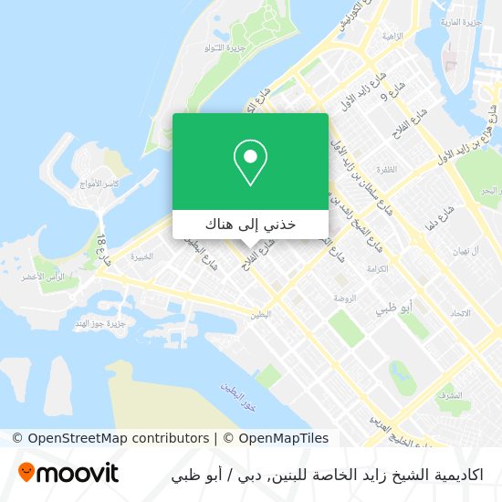 خريطة اكاديمية الشيخ زايد الخاصة للبنين