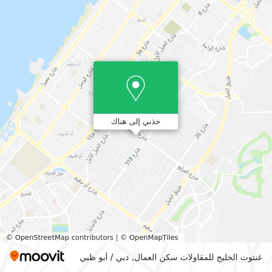 خريطة غنتوت الخليج للمقاولات سكن العمال