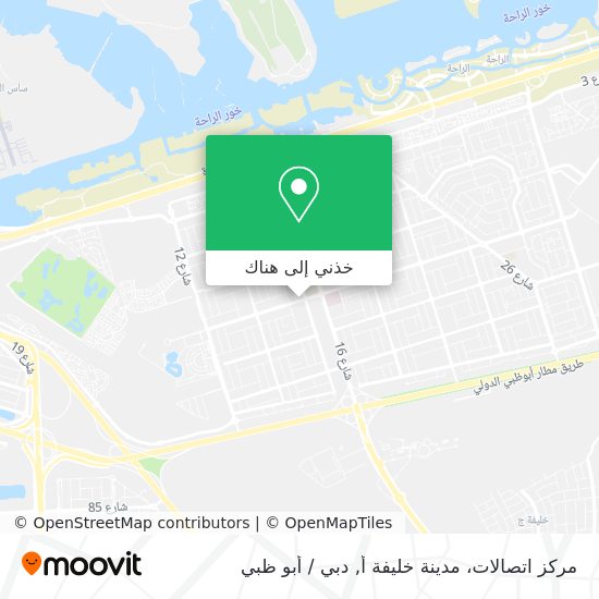 خريطة مركز اتصالات، مدينة خليفة أ