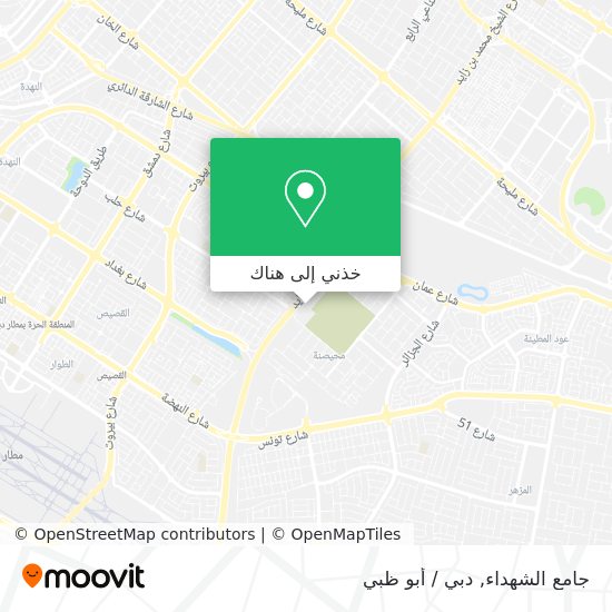 خريطة جامع الشهداء