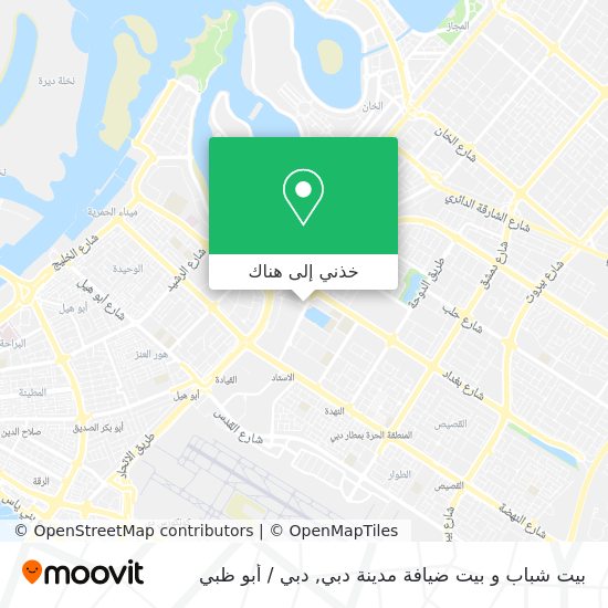 خريطة بيت شباب و بيت ضيافة مدينة دبي