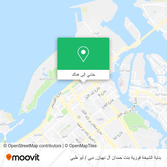 خريطة بناية الشيخة فوزية بنت حمدان آل نهيان