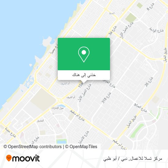 خريطة مركز تسلا للاعمال