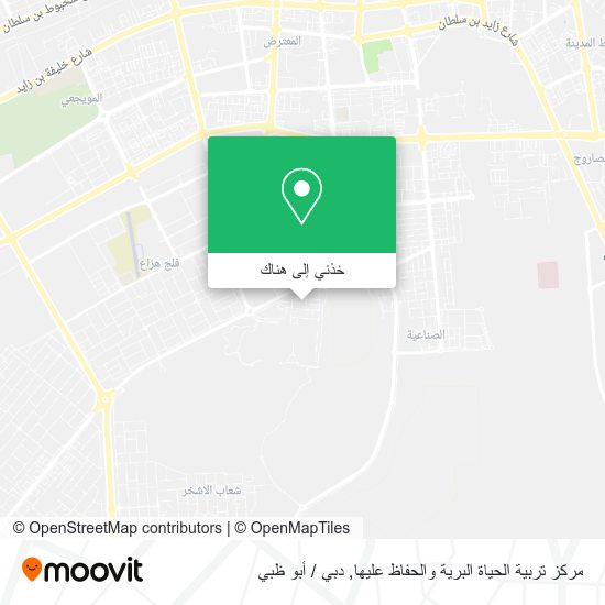 خريطة مركز تربية الحياة البرية والحفاظ عليها