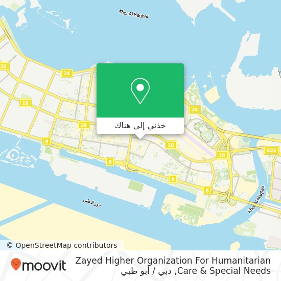 خريطة Zayed Higher Organization For Humanitarian Care & Special Needs