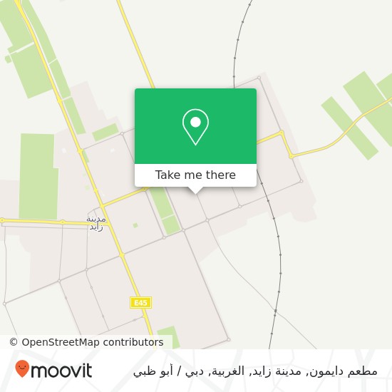 خريطة مطعم دايمون, مدينة زايد, الغربية