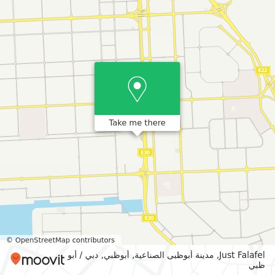 خريطة Just Falafel, مدينة أبوظبى الصناعية, أبوظبي
