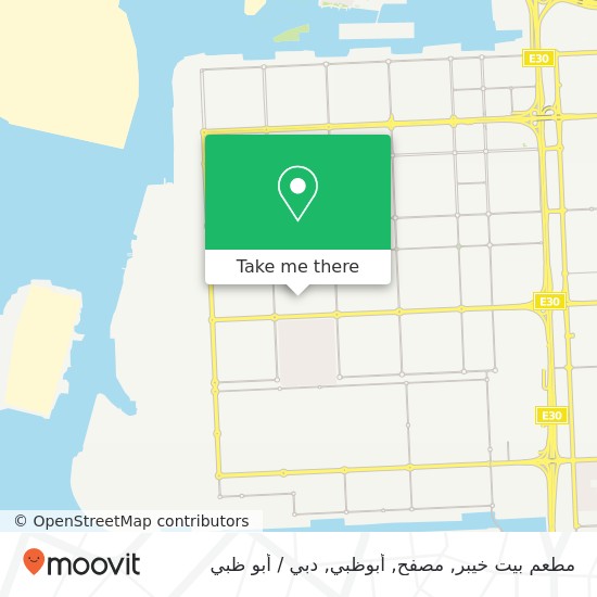 خريطة مطعم بيت خيبر, مصفح, أبوظبي