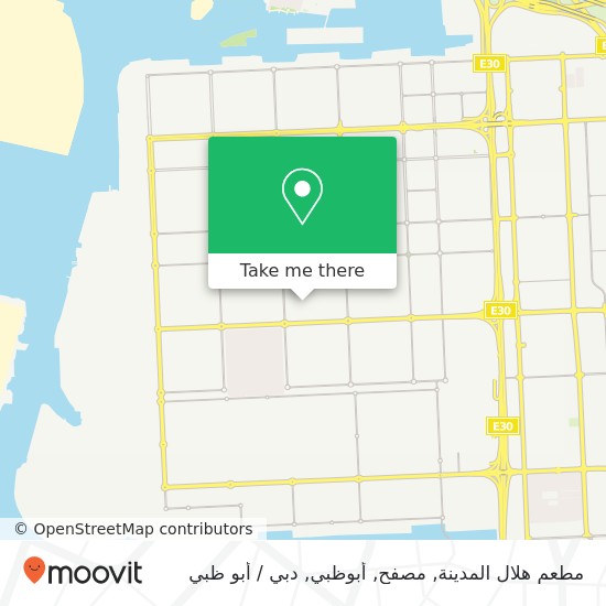 خريطة مطعم هلال المدينة, مصفح, أبوظبي