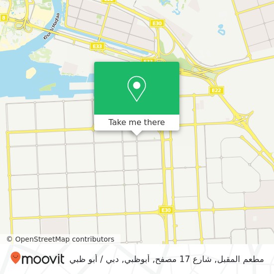 خريطة مطعم المقبل, شارع 17 مصفح, أبوظبي