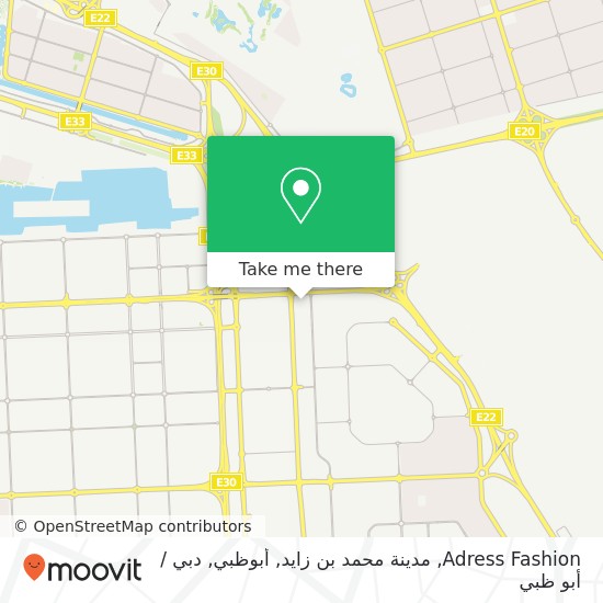 خريطة Adress Fashion, مدينة محمد بن زايد, أبوظبي