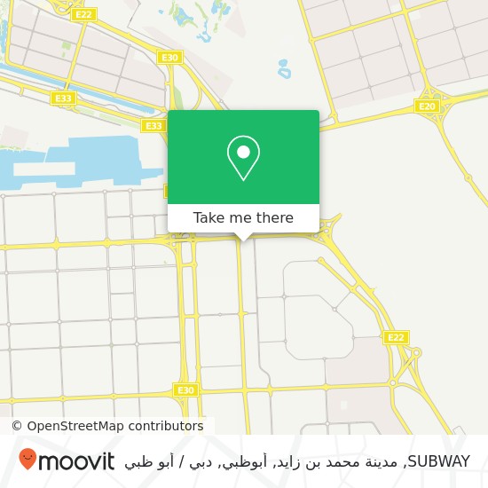 خريطة SUBWAY, مدينة محمد بن زايد, أبوظبي
