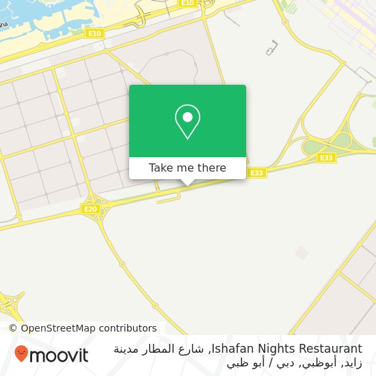 خريطة Ishafan Nights Restaurant, شارع المطار مدينة زايد, أبوظبي