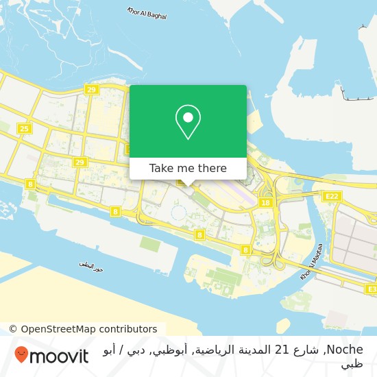 خريطة Noche, شارع 21 المدينة الرياضية, أبوظبي