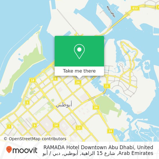 خريطة RAMADA Hotel Downtown Abu Dhabi, United Arab Emirates, شارع 15 الزاهية, أبوظبي