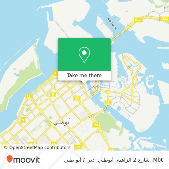 خريطة Mbt, شارع 2 الزاهية, أبوظبي