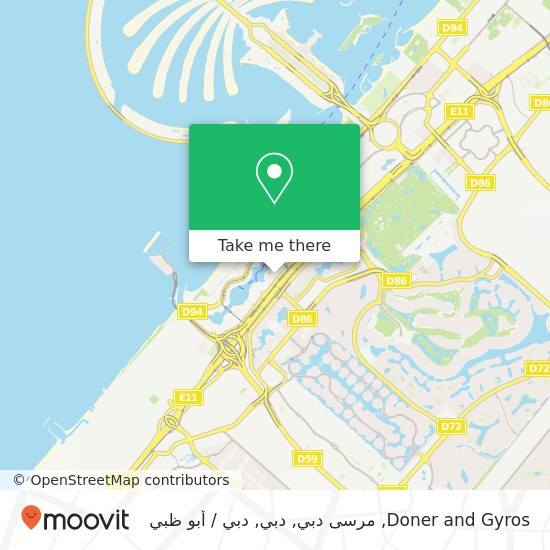 خريطة Doner and Gyros, مرسى دبي, دبي