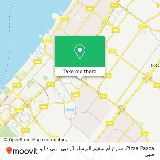 خريطة Pizza Pazza, شارع أم سقيم البرشاء 1, دبي