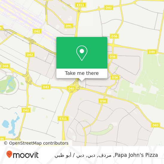 خريطة Papa John's Pizza, مردف, دبي