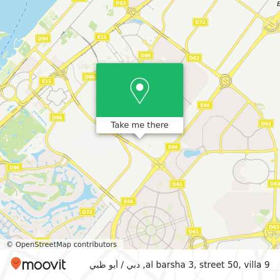 خريطة al barsha 3, street 50, villa 9