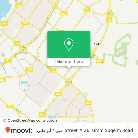 خريطة Street # 26, Umm Suqeim Road