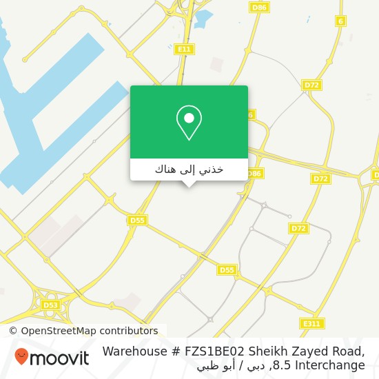 خريطة Warehouse # FZS1BE02 Sheikh Zayed Road, 8.5 Interchange