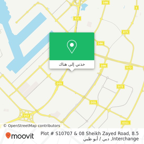 خريطة Plot # S10707 & 08 Sheikh Zayed Road, 8.5 Interchange