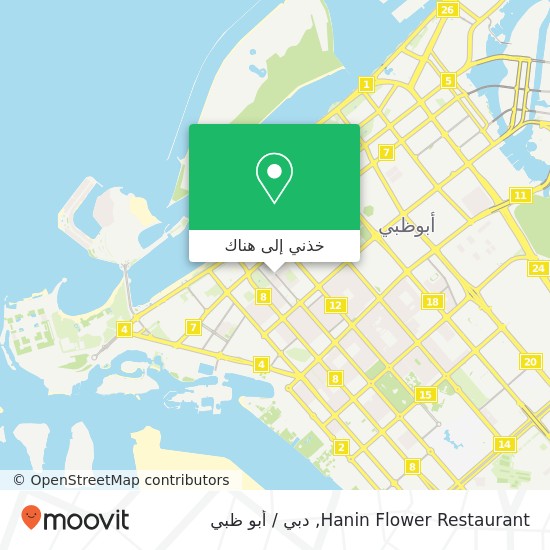 خريطة Hanin Flower Restaurant, شارع 9 المنهل, أبوظبي