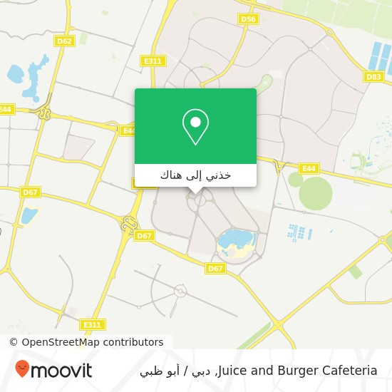 خريطة Juice and Burger Cafeteria, المنطقة الوسطى ورسان 1, دبي