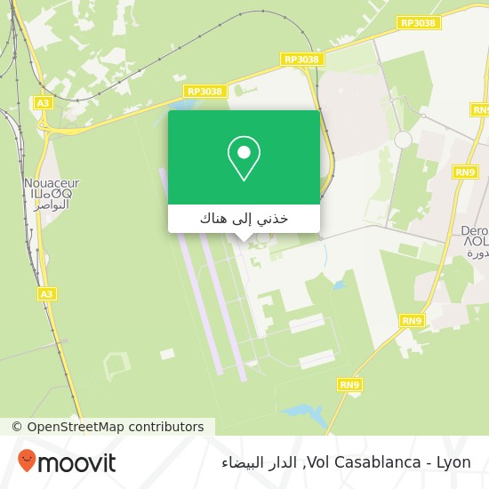 خريطة Vol Casablanca - Lyon