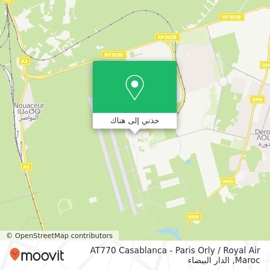 خريطة AT770 Casablanca - Paris Orly / Royal Air Maroc