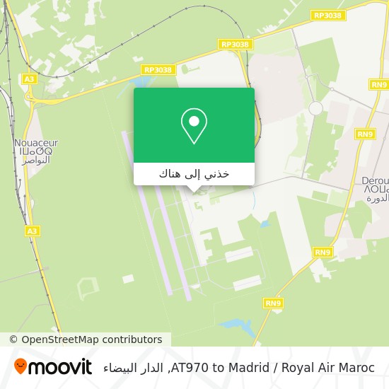 خريطة AT970 to Madrid / Royal Air Maroc