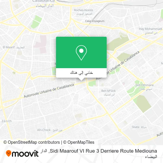 خريطة Sidi Maarouf VI Rue 3 Derriere Route Mediouna