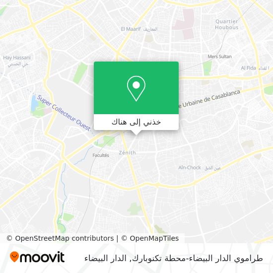 خريطة طراموي الدار البيضاء-محطة تكنوبارك