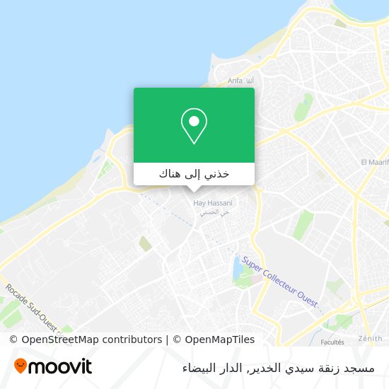 خريطة مسجد زنقة سيدي الخدير
