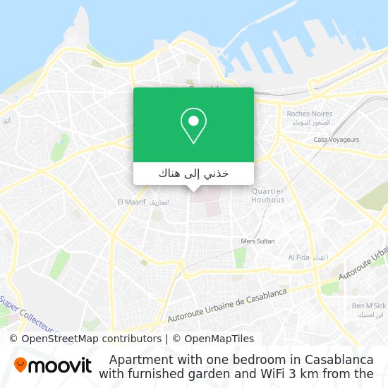 خريطة Apartment with one bedroom in Casablanca with furnished garden and WiFi 3 km from the beach