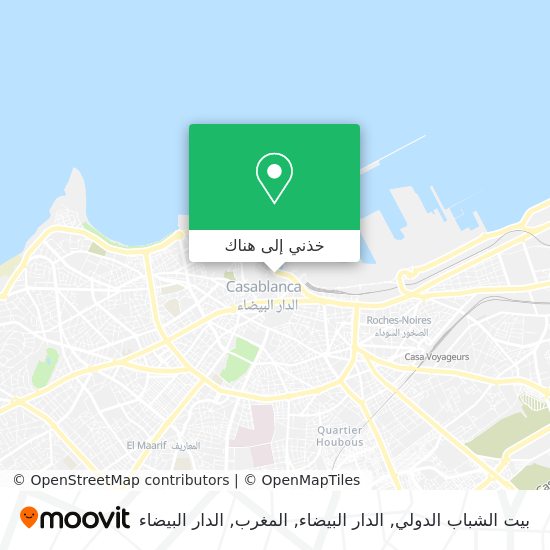 خريطة بيت الشباب الدولي, الدار البيضاء, المغرب