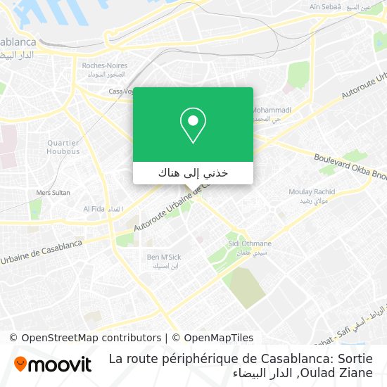 خريطة La route périphérique de Casablanca: Sortie Oulad Ziane