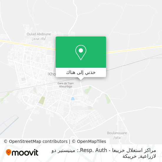 خريطة مراكز استغلال خريبغا - Resp. Auth.: مينيستير دو لازراعية