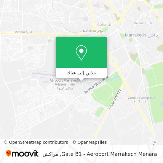 خريطة Gate B1 - Aeroport Marrakech Menara