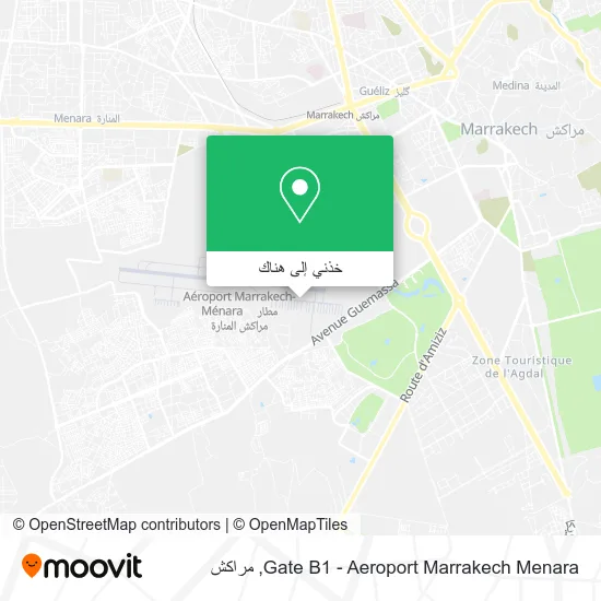 خريطة Gate B1 - Aeroport Marrakech Menara