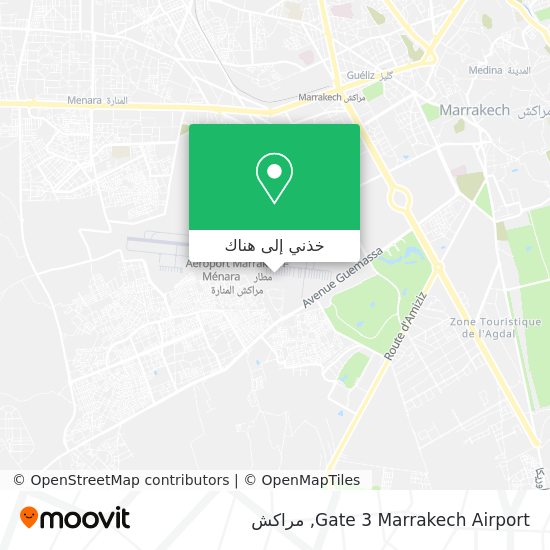 خريطة Gate 3 Marrakech Airport
