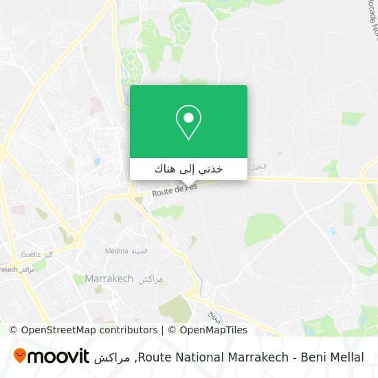 خريطة Route National Marrakech - Beni Mellal